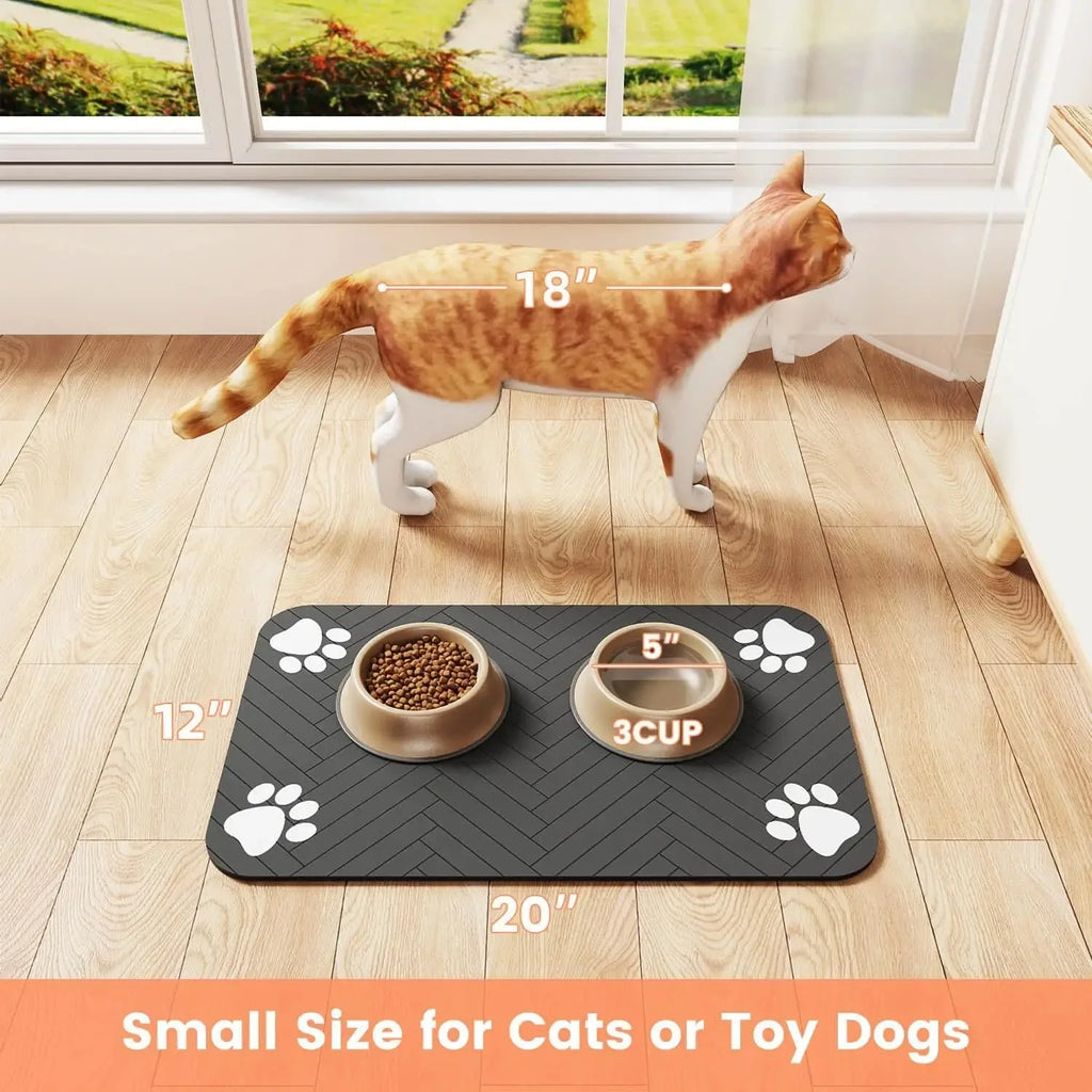 Non-Slip Absorbent Pet Feeding Mat for Dogs & Cats