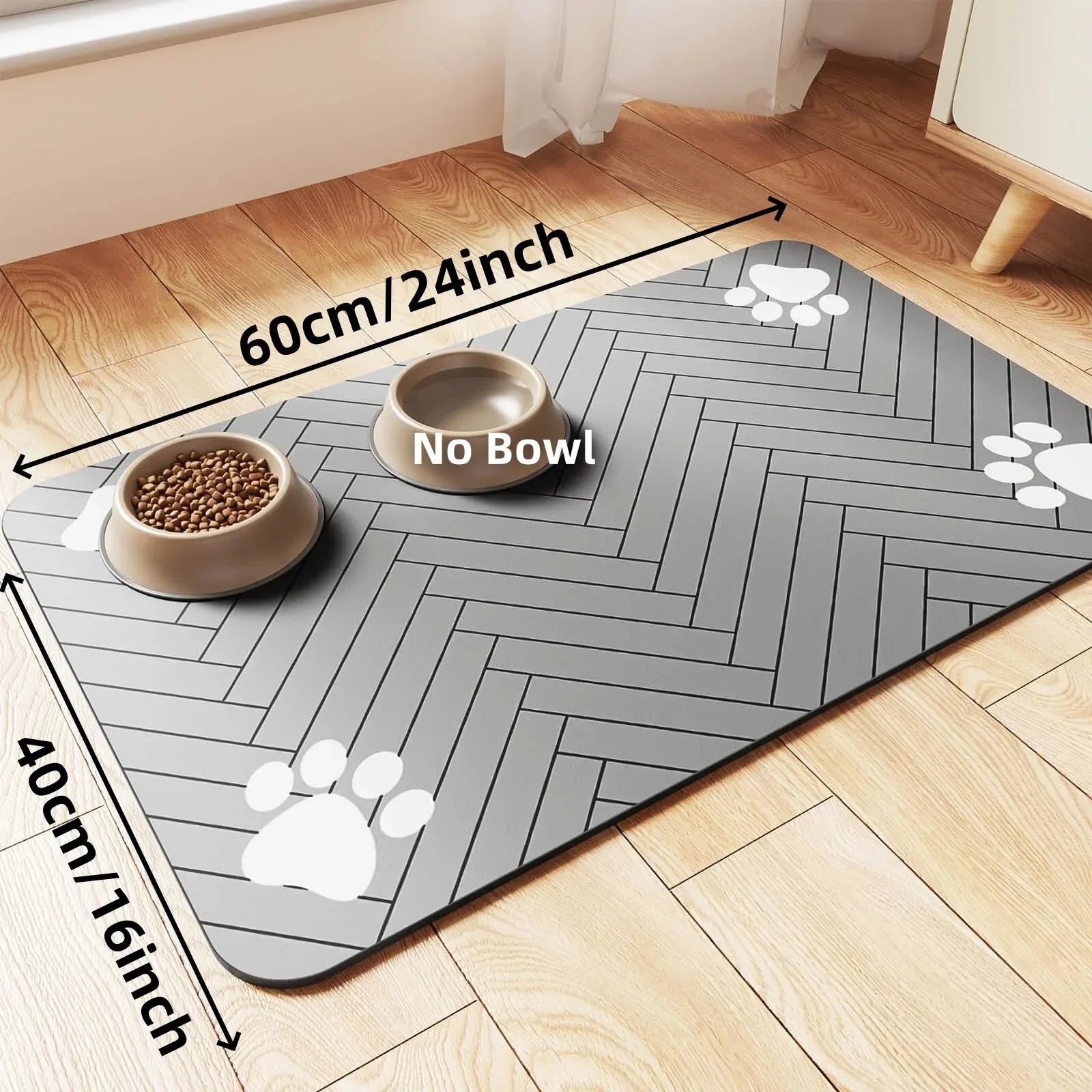 Non-Slip Absorbent Pet Feeding Mat for Dogs & Cats