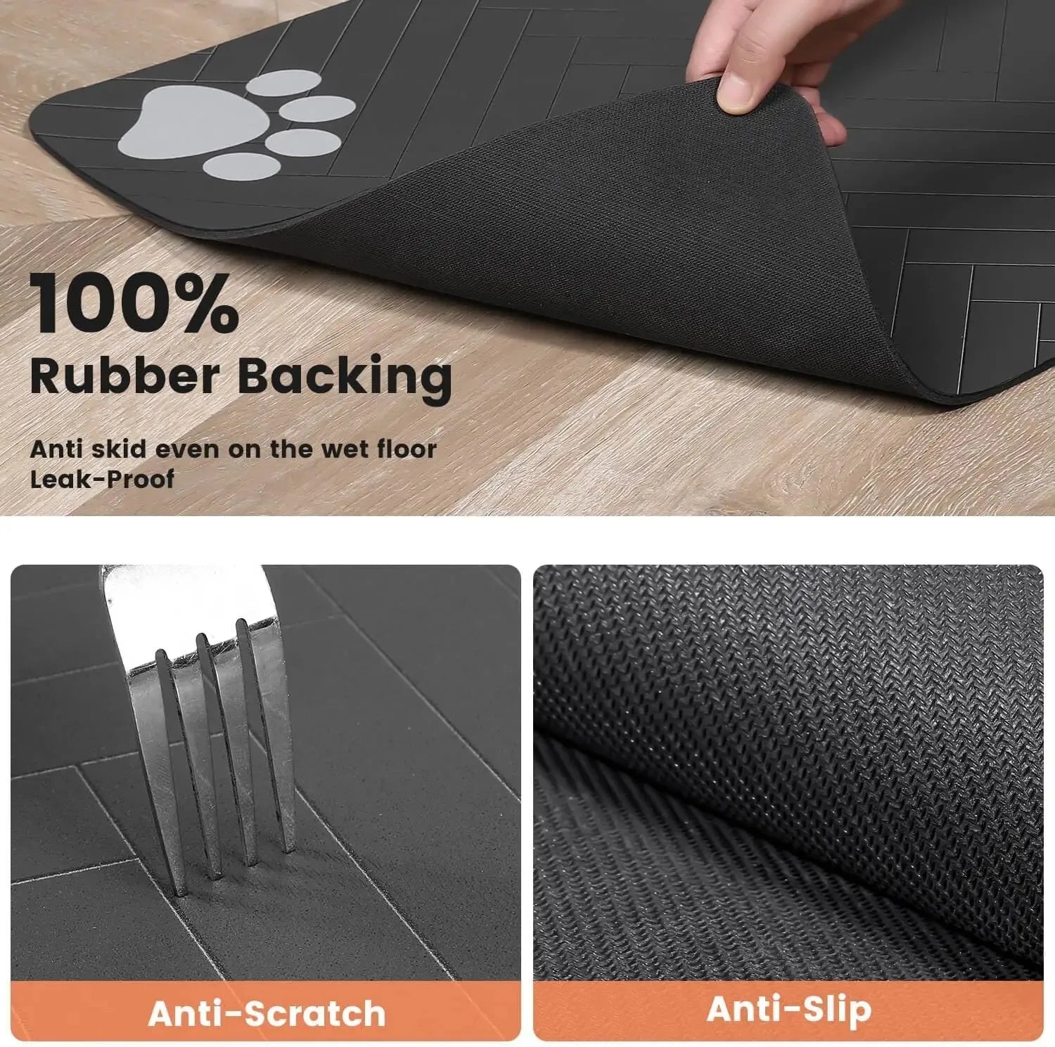 Non-Slip Absorbent Pet Feeding Mat for Dogs & Cats