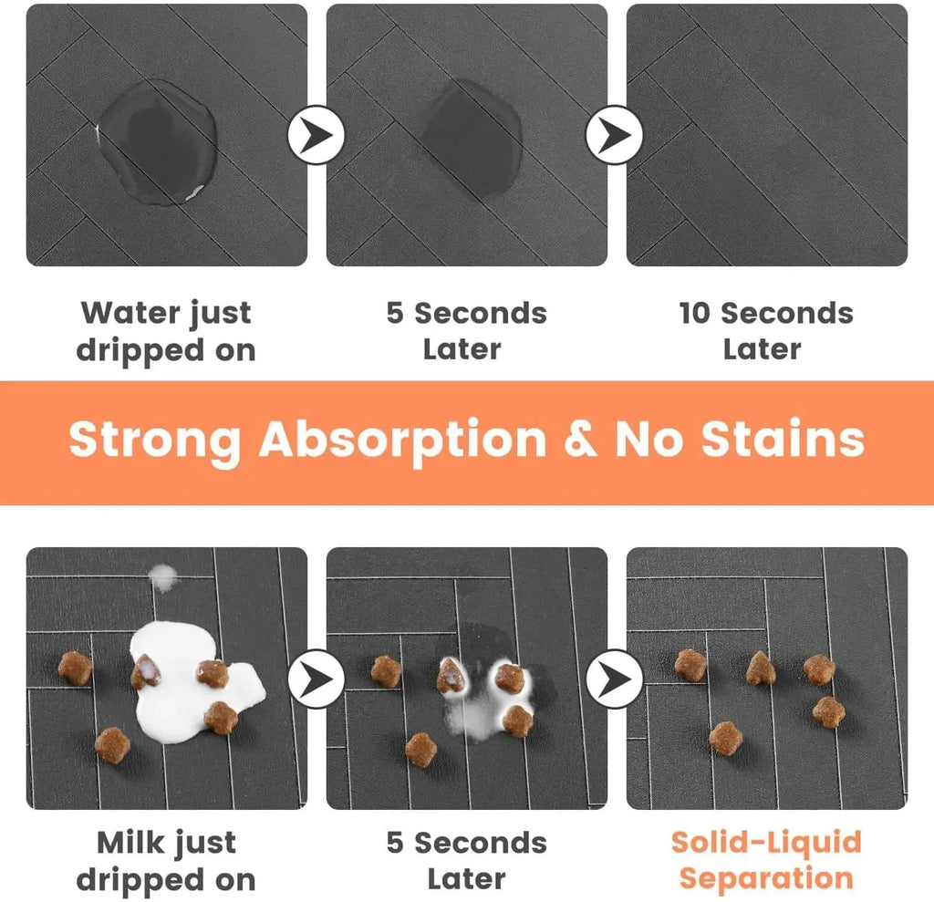 Non-Slip Absorbent Pet Feeding Mat for Dogs & Cats