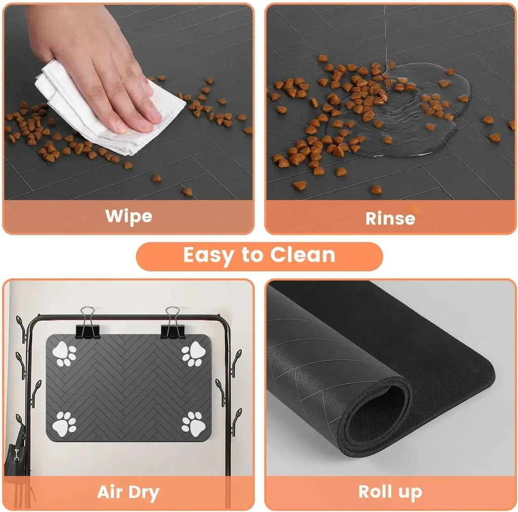 Non-Slip Absorbent Pet Feeding Mat for Dogs & Cats
