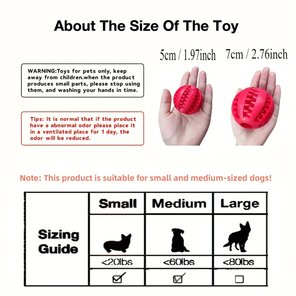 Puppy Trainer Toy Ball, Nontoxic Bite Resistant Toy Ball Puppy Pet Food Treat Feeder Chew Tooth Cleaning Ball