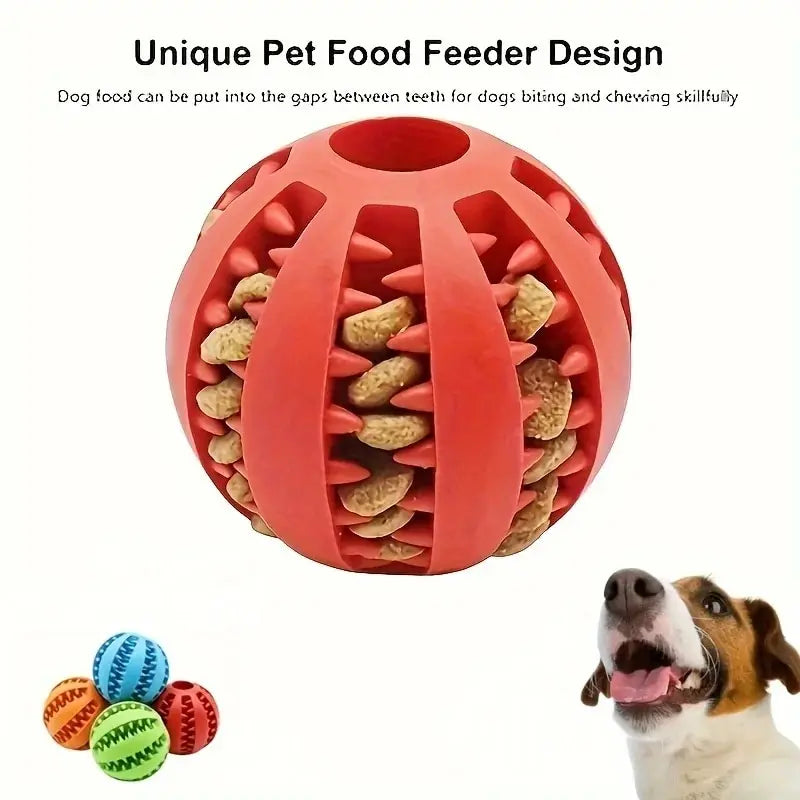 Puppy Trainer Toy Ball, Nontoxic Bite Resistant Toy Ball Puppy Pet Food Treat Feeder Chew Tooth Cleaning Ball