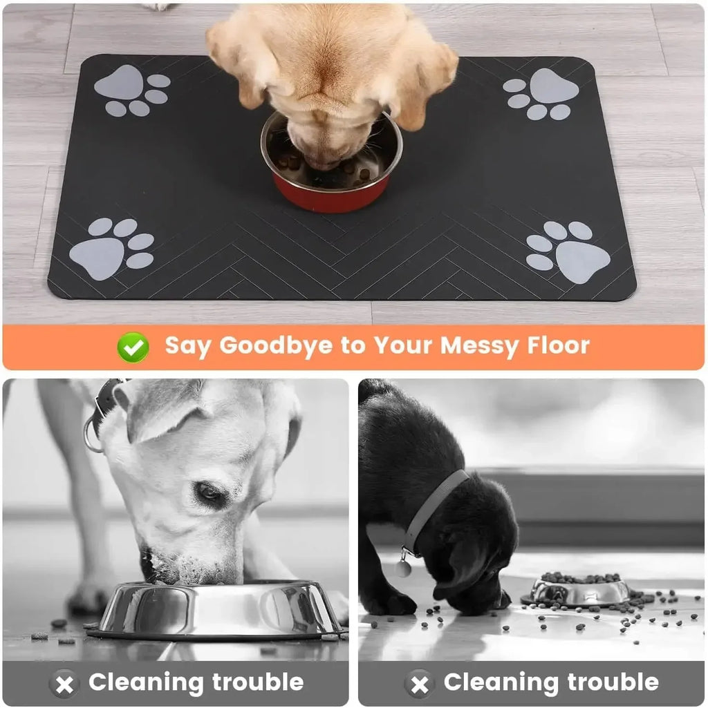 Non-Slip Absorbent Pet Feeding Mat for Dogs & Cats