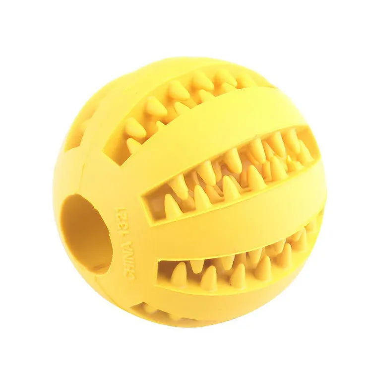 Puppy Trainer Toy Ball, Nontoxic Bite Resistant Toy Ball Puppy Pet Food Treat Feeder Chew Tooth Cleaning Ball