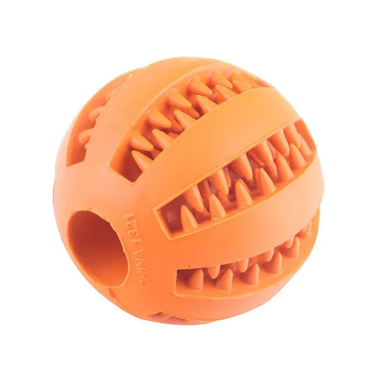 Puppy Trainer Toy Ball, Nontoxic Bite Resistant Toy Ball Puppy Pet Food Treat Feeder Chew Tooth Cleaning Ball