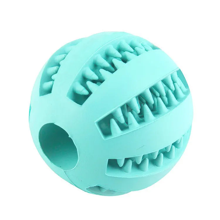 Puppy Trainer Toy Ball, Nontoxic Bite Resistant Toy Ball Puppy Pet Food Treat Feeder Chew Tooth Cleaning Ball
